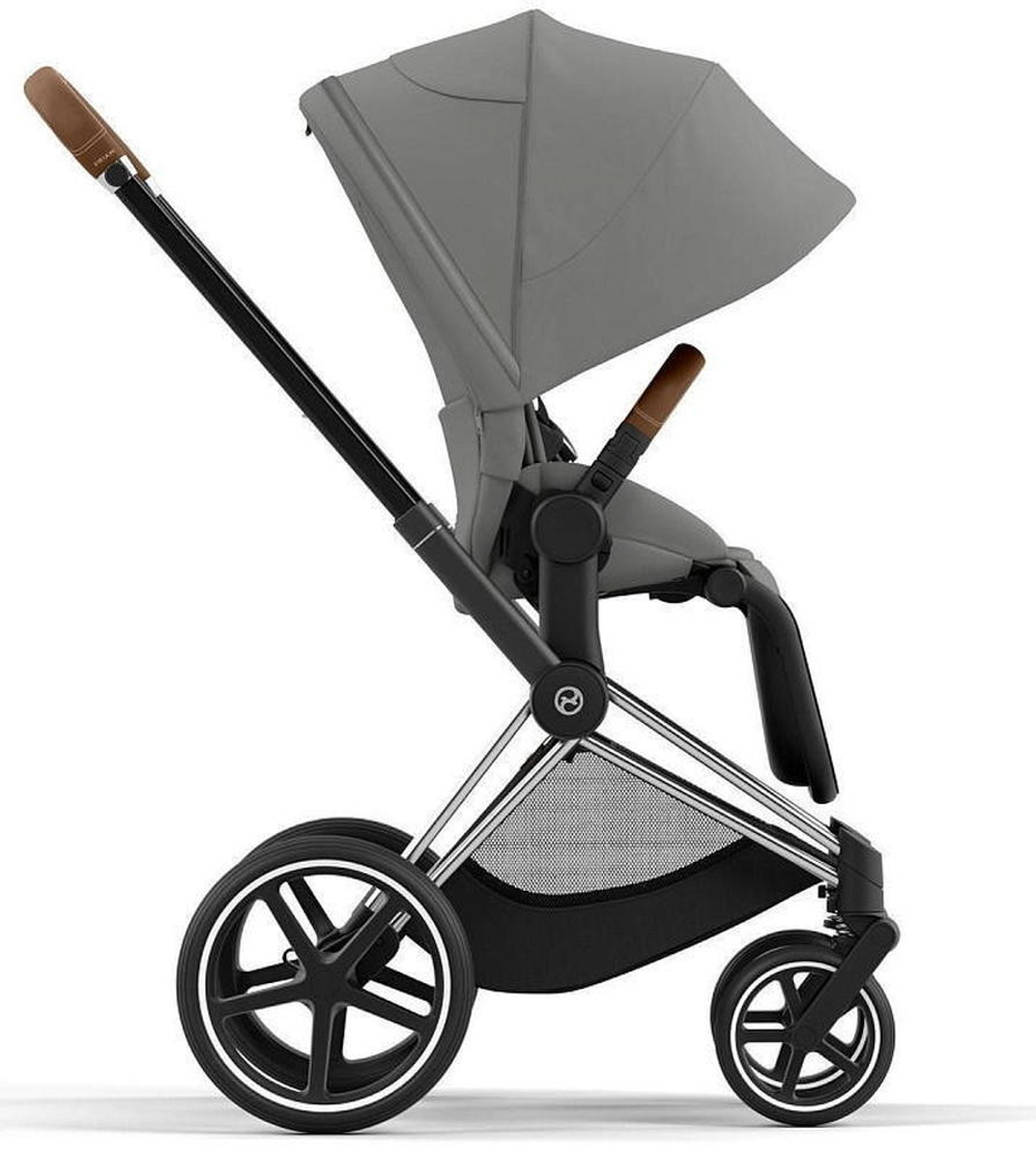 Коляска Cybex Priam IV Chrome Brown complete Aton B2 Dynamic Red Base One 4 в 1 Mirage Grey