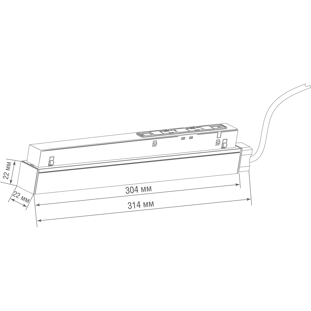 Размеры DNDriver 200W SPACE-Track system W