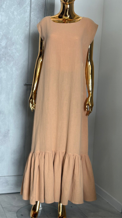 Платье песочное /платье нижнее /муслин