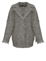 Женский кардиган-пальто серый из шерсти