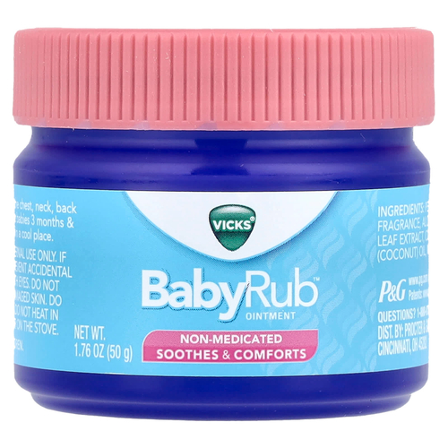 Vicks, Мазь Baby Rub ™, от 3 месяцев, 50 г (1,76 унции)