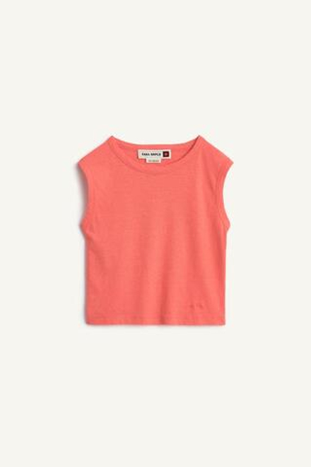 ZARA ТОП С КРУГЛЫМ ВЫРЕЗОМ, ОРАНЖЕВЫЙ МЕЛАНЖ