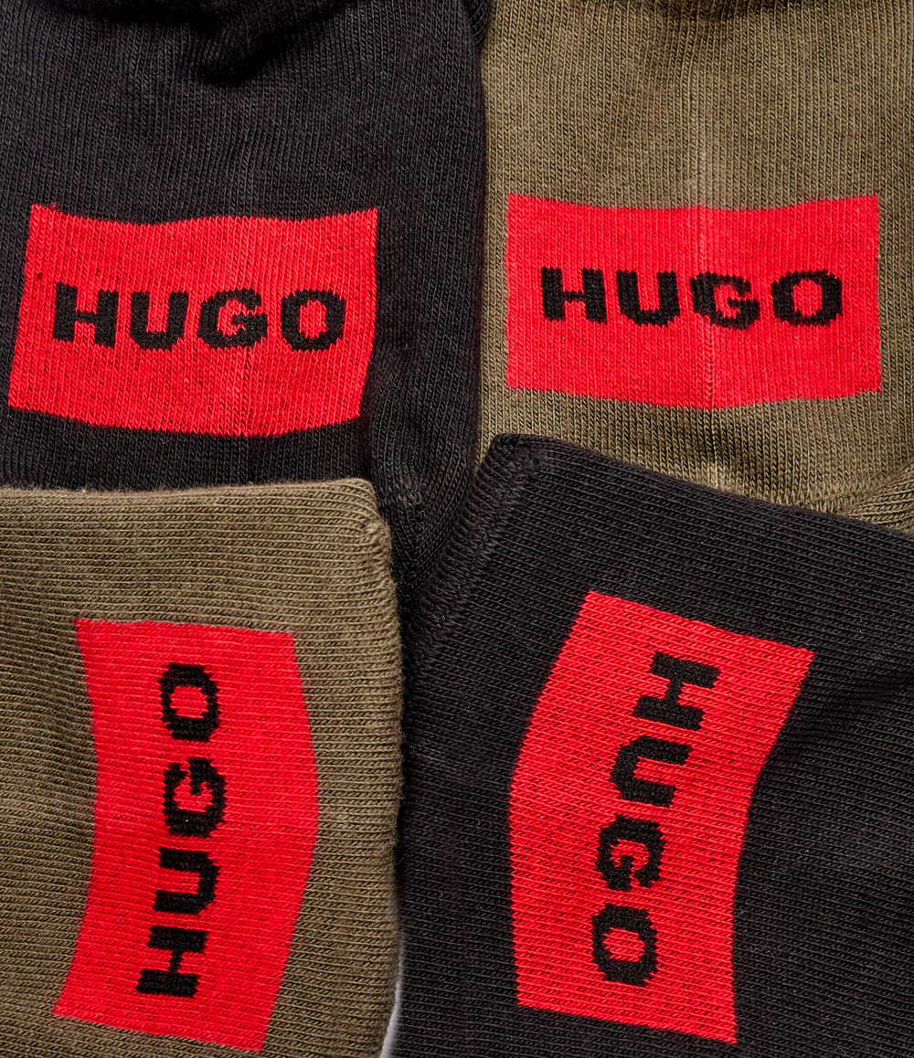 носки/stopki 2-pack 2p lowcut label col Hugo Bodywear - графитовый(50468117)