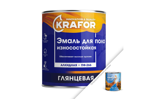 ЭМАЛЬ ПФ-266 КРАСНО-КОРИЧНЕВАЯ  1,9 КГ (6) "KRAFOR"---