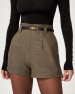 Шорты в клетку, Кофейный