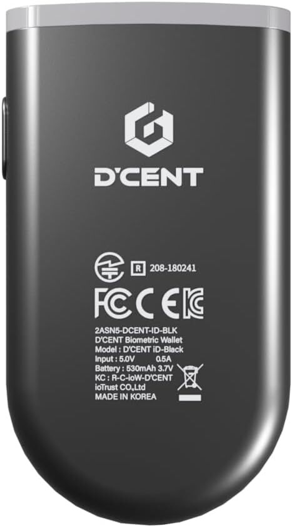 D'CENT Biometric Wallet — Биометрический аппаратный кошелек с Bluetooth Холодное хранилище для Bitcoin, Ethereum, XRP, Solana и других активов