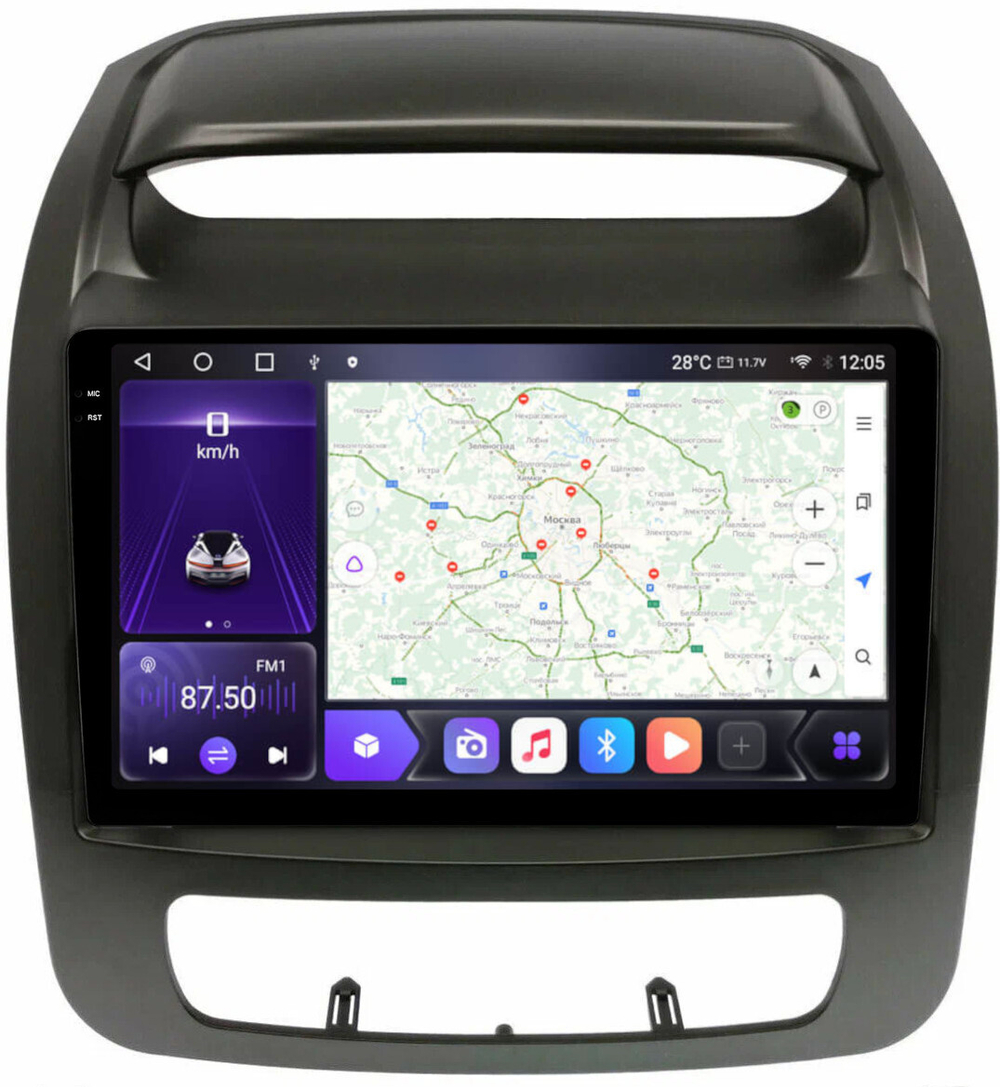 Магнитола для KIA Sorento 2 XM 2012-2020 c экраном климата снизу - Carmedia OL-9794-1 QLed+2K, Android 12, TS10,  CarPlay, 4G SIM-слот