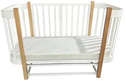 Детская кроватка Кедр Florencia продольный маятник 3 в 1 белый/бук