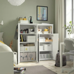 Книжный шкаф - IKEA SMÅSTAD / PLATSA /SMАSTAD / СМОСТАД/ ПЛАТСА ИКЕА, 123х120 см, белый/черный