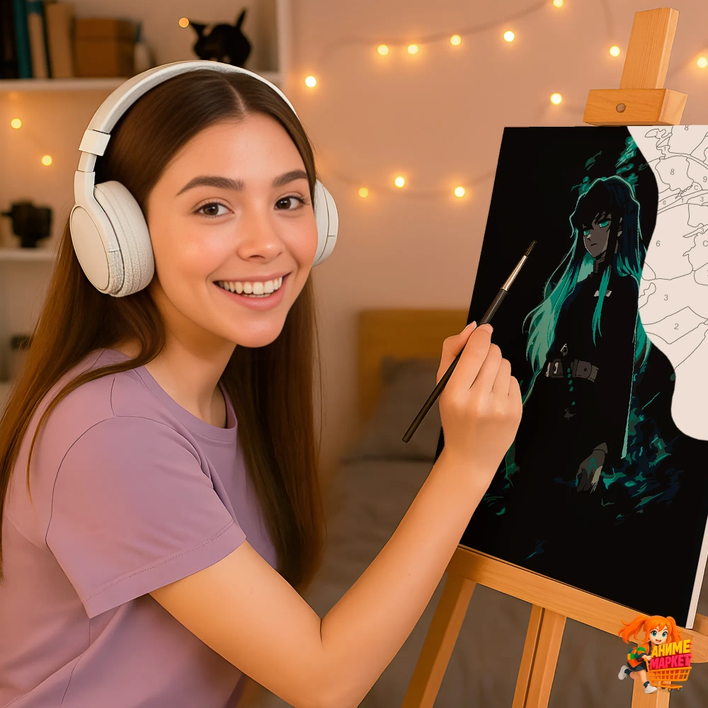 Картина по номерам Клинок рассекающий демонов Муичиро Токито