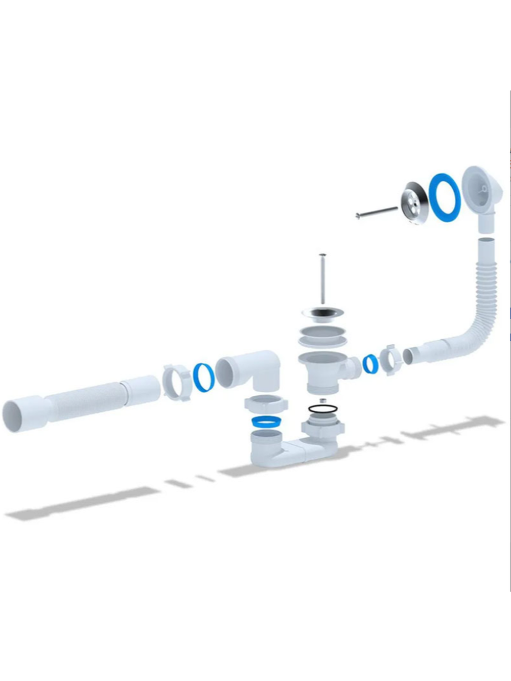 Обвязка д/ванны АНИ Варяг 1.1/2"х40 с вып. и пер. плоск. с гибк. трубой 50 АНИ C6055