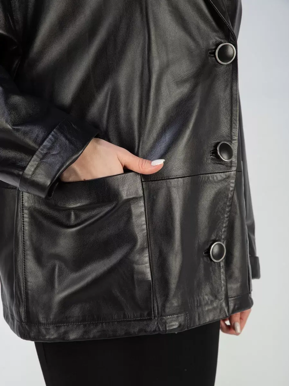 Кожаная куртка демисезонная оверсайз пиджак