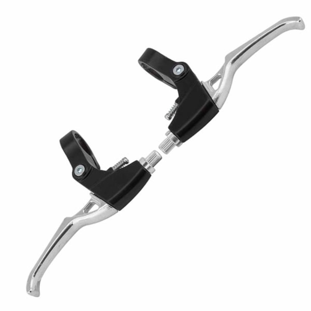 Ручки тормоза CLARKS CLK2B V-brake/кантелив., 2-пальца, алюм., черно-серебристые (3-272)