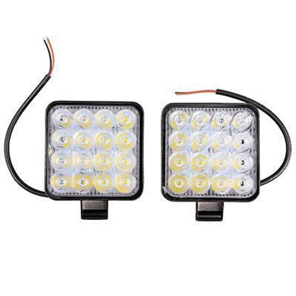 Фара дневного света 12/24 В 48 Вт 16 LED 6000K дальний свет 85 х 85 х 17 мм квадрат 2 шт. Skyway