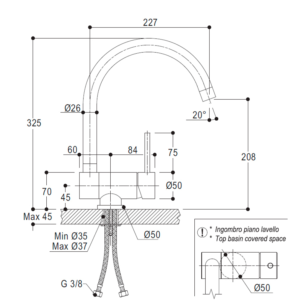 Смеситель для кухни Ritmonio Apogeo с опрокидывающимся изливом, хром E0CU40CRL