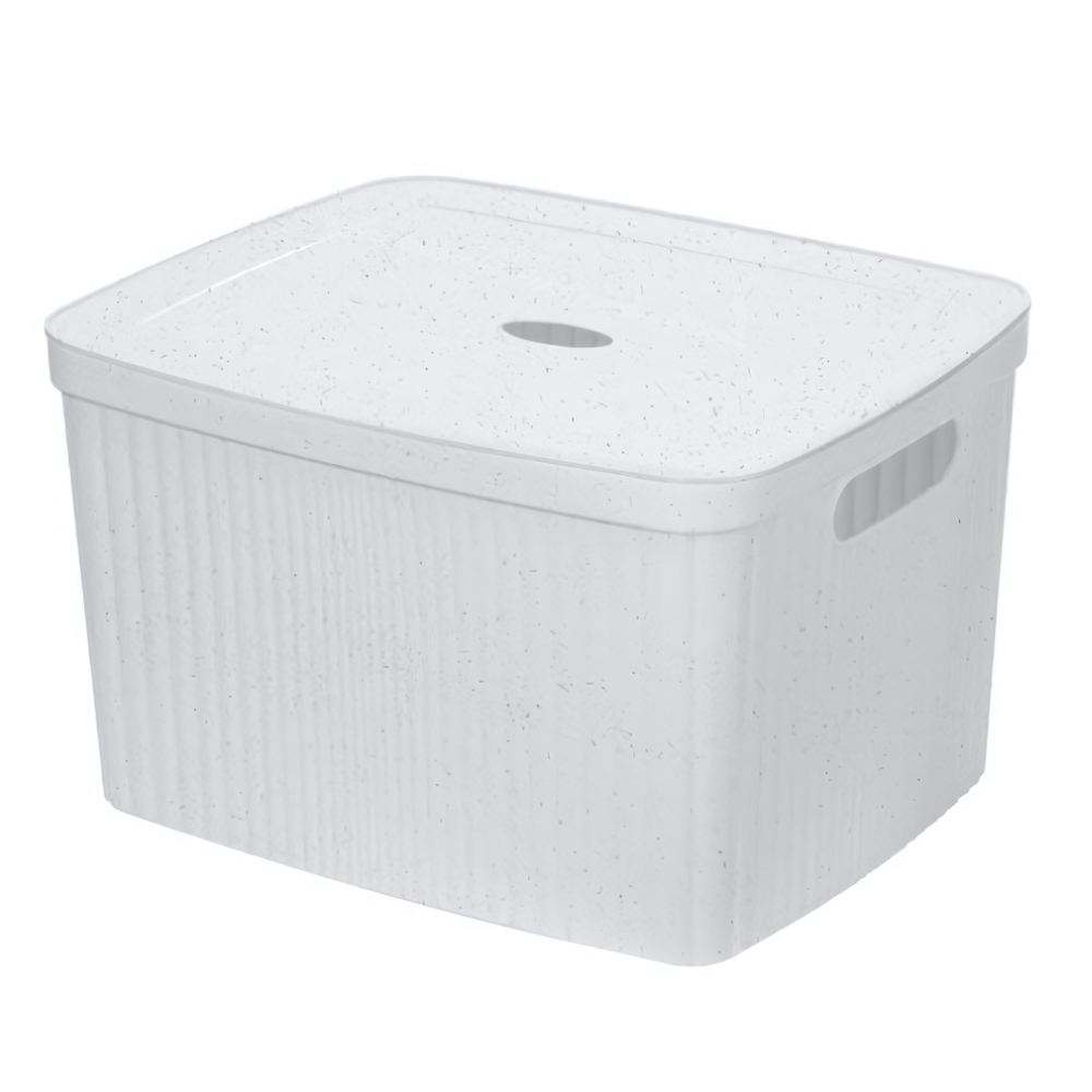 Корзина для белья с крышкой "velvet", 450*360*270мм, 35л (светло-серый флэк)