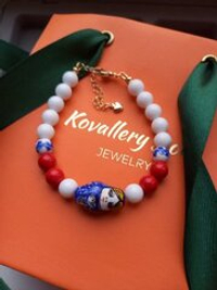 Браслет "Матрешка" красно-синий