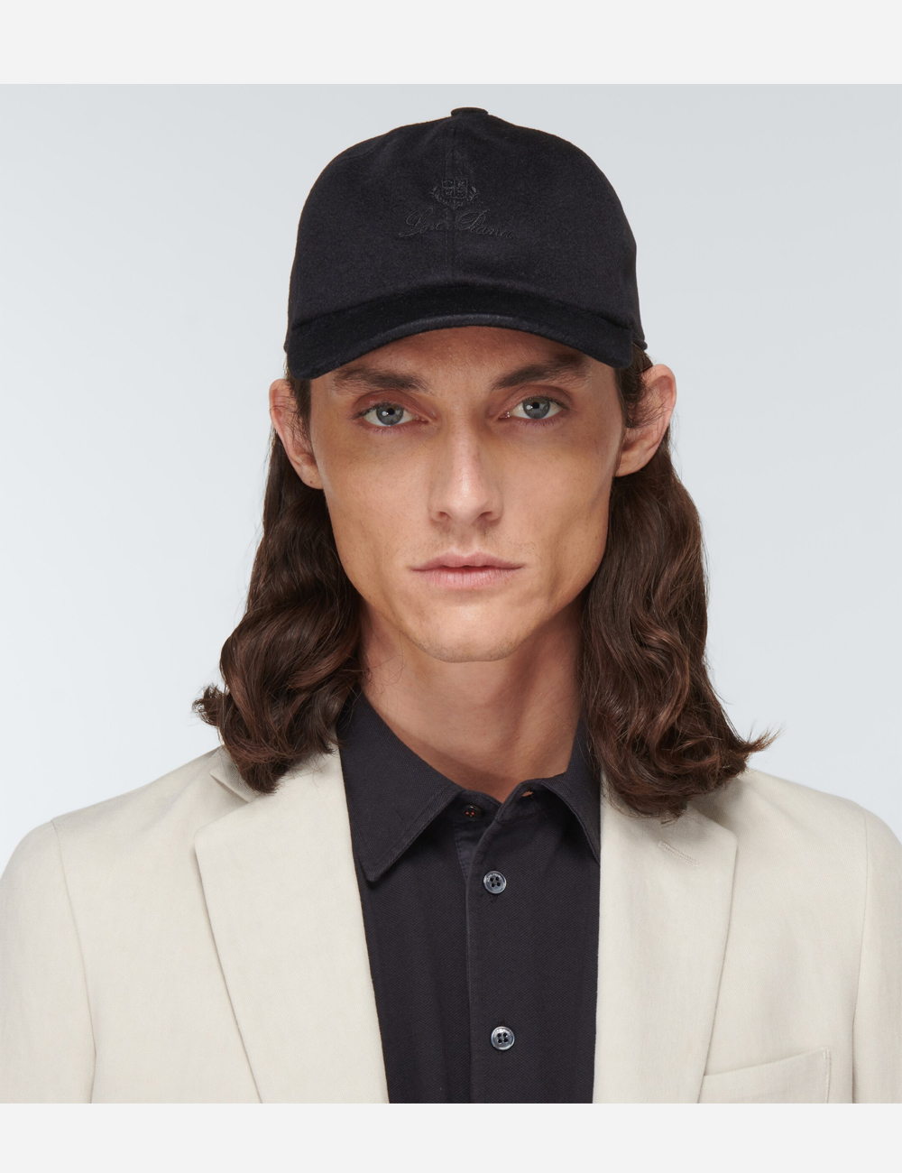 Бейсболка Loro Piana Baseball Cap Cashmere Storm "Black"