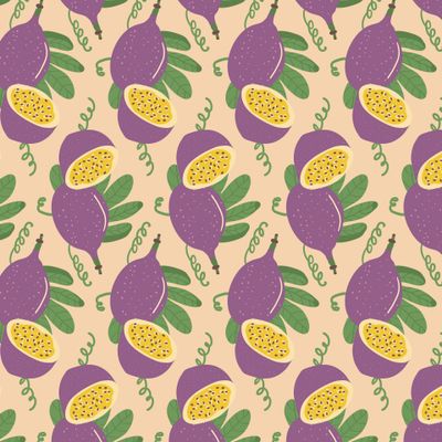 Маракуйя. Тропические фрукты в зелени