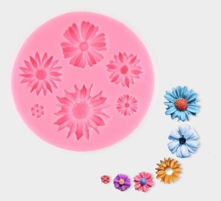 Молд силиконовый для заливки "Цветы" 7,5см