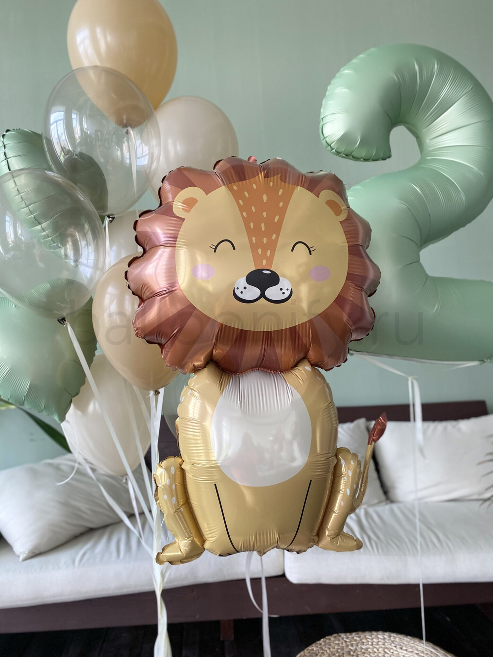 Набор шаров "Солнечный лев" с цифрой