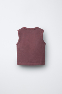 ZARA ФУТБОЛКА С ВЫШИВКОЙ, БУРГУНДИ
