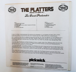 Винтажная виниловая пластинка LP The Platters The Great Pretender (UK 1974)