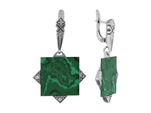 "Шамбор" серьги в серебряном покрытии из коллекции "Дворцы" от Jenavi с английским замком