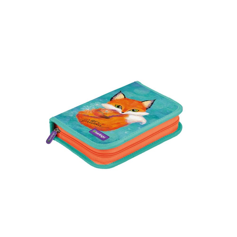 Пенал 1 отделение 200х140х40 Berlingo Little dreamer, 2 откидные планки, ткань