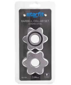 Замки для грифа BB-108, d=26 мм, металлические, хромированный, 2 шт