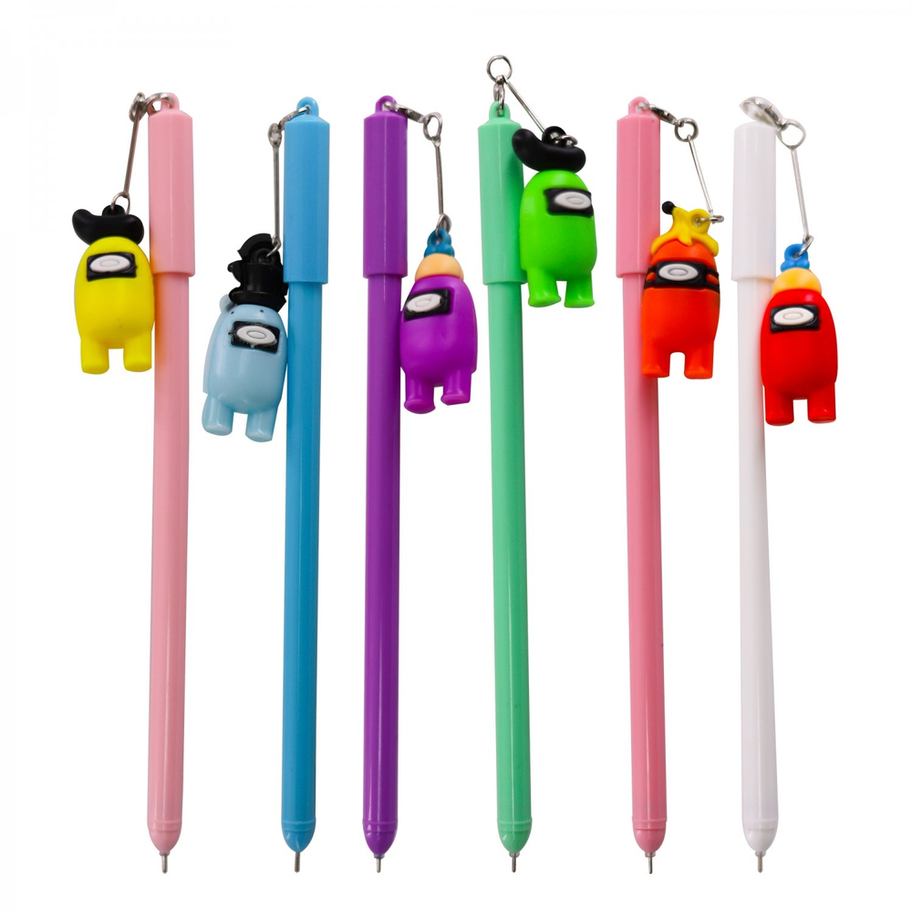 Ручка гелевая Alingar "Космики", 0,5 мм, синяя, игольчатый наконечник, круглый цветной пластиковый корпус, карт. уп.