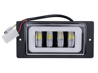 Противотуманки LED (2110-2114) 9-30V  40W (W+Y+ДХО) 4линз англ глазки (бело-желтые) (пара) GZ034