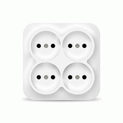 Розетка 4 местная белый б/з ОУ квадрат IONICH (UNIVersal) 1448