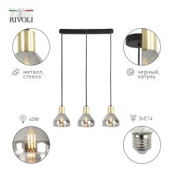 Светильник подвесной (подвес) Rivoli   3118-303 3 х Е14 40 Вт модерн потолочный