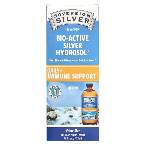 Sovereign Silver, Bio-Active Silver Hydrosol™, 10 част./млн, 473 мл (16 жидк. унций)
