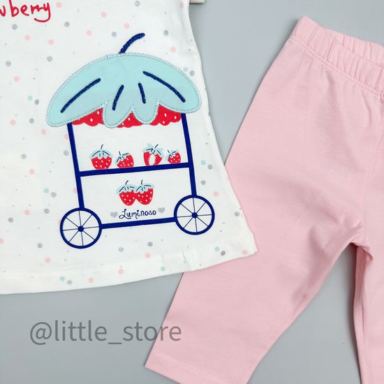 Комплект хлопковый "Strawberry" белый/розовый