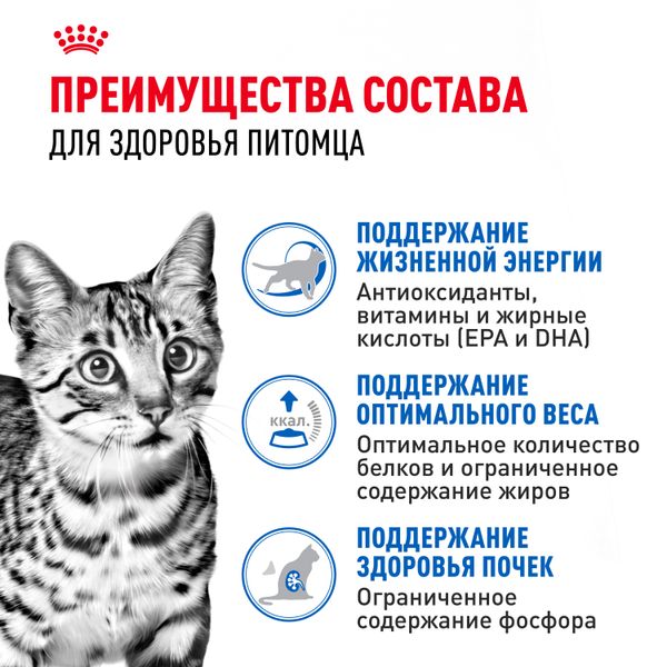 Пауч Royal Canin Indoor Sterilized 7+ для кошек в возрасте от 7 до 12 лет, живущих в помещении, небольшие кусочки в соусе