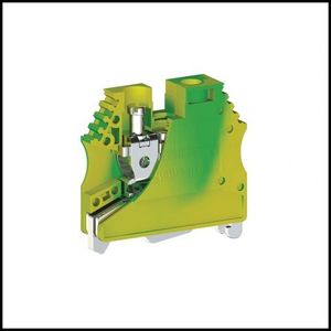 334470, Клеммник на DIN-рейку 10 мм.кв., (земля); AVK 10TK