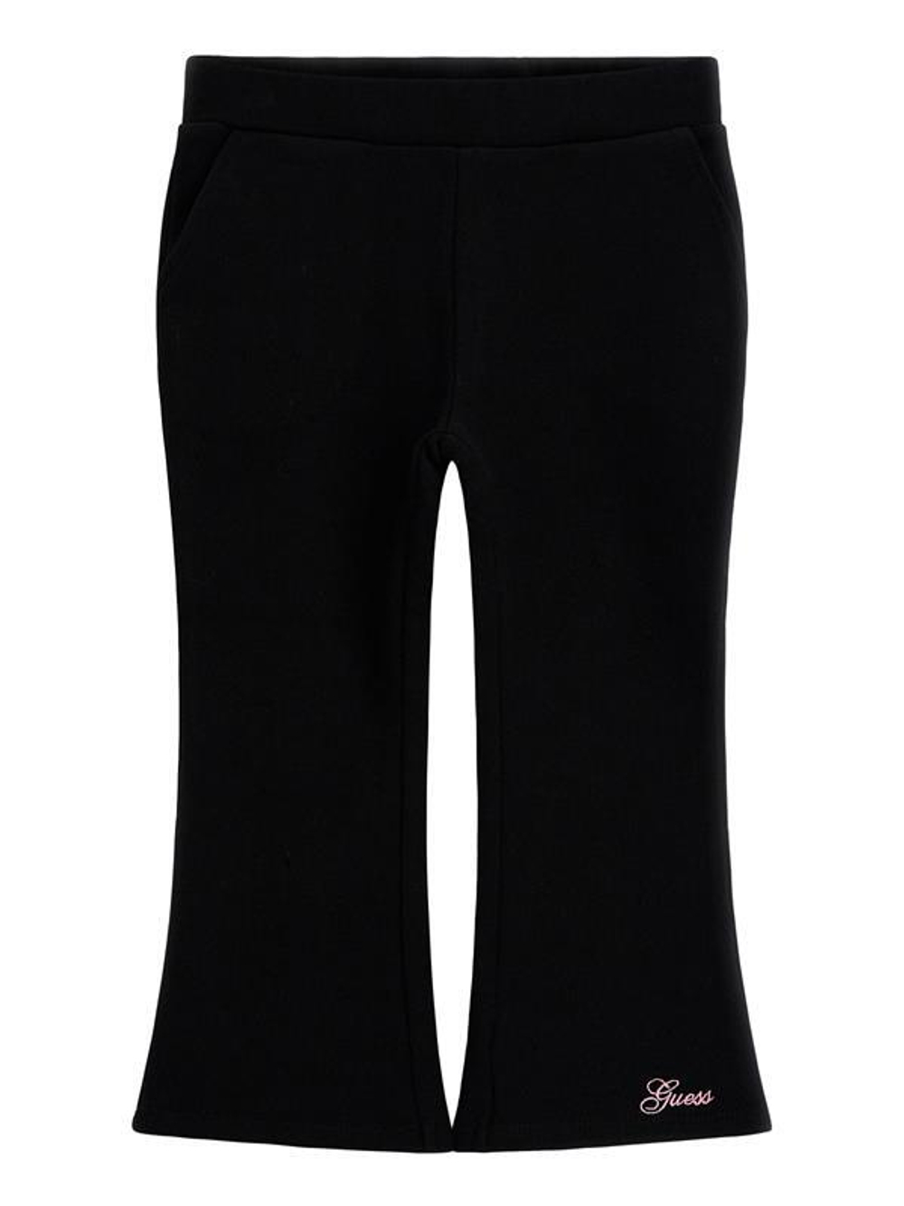 Брюки трикотажные GUESS Черный/Вышивка: розовый логотип Девочка
