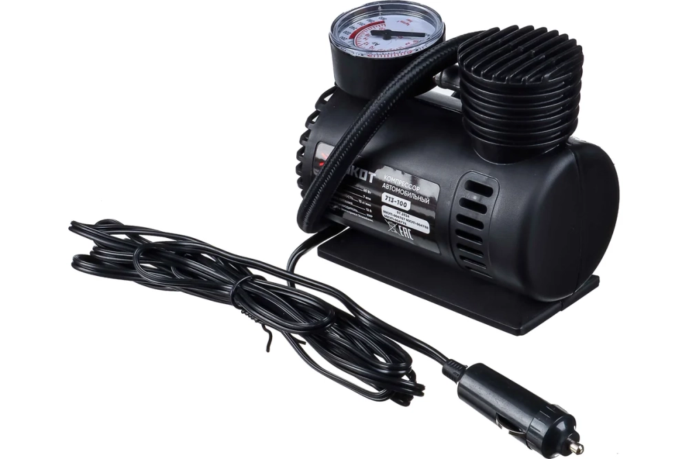 Компрессор автомобильный РОКОТ NEW GALAXY Цилиндр, 60Вт, 12л/мин, переходники 713-100