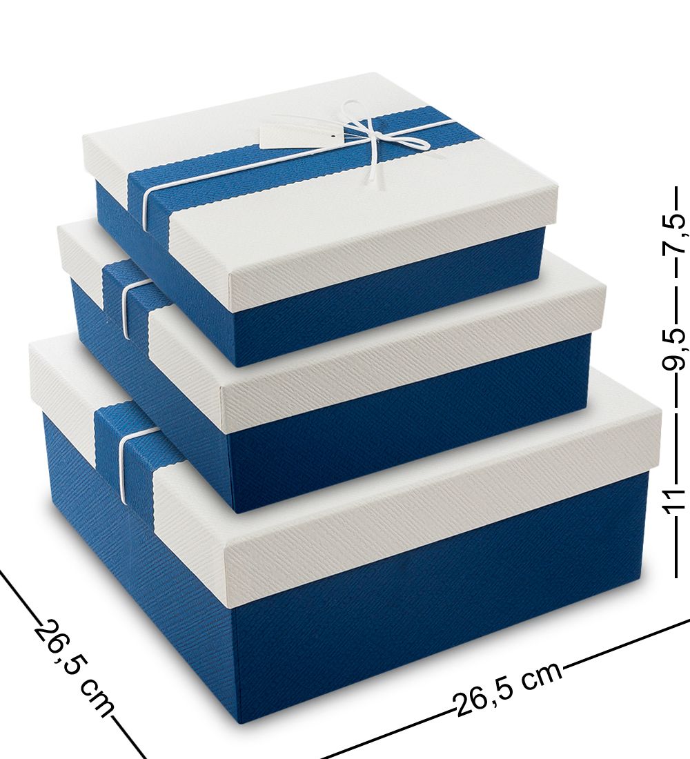Packing Symphony WF-36-B Набор коробок из 3шт «Прямоугольник» цв.син./бел.