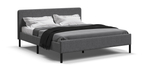 Уна Кровать 160 Рогожка Мальмо серый, Чёрный