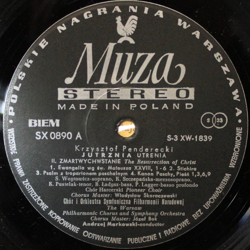 Krzysztof Penderecki / Jutrznia - Utrenja (2LP)