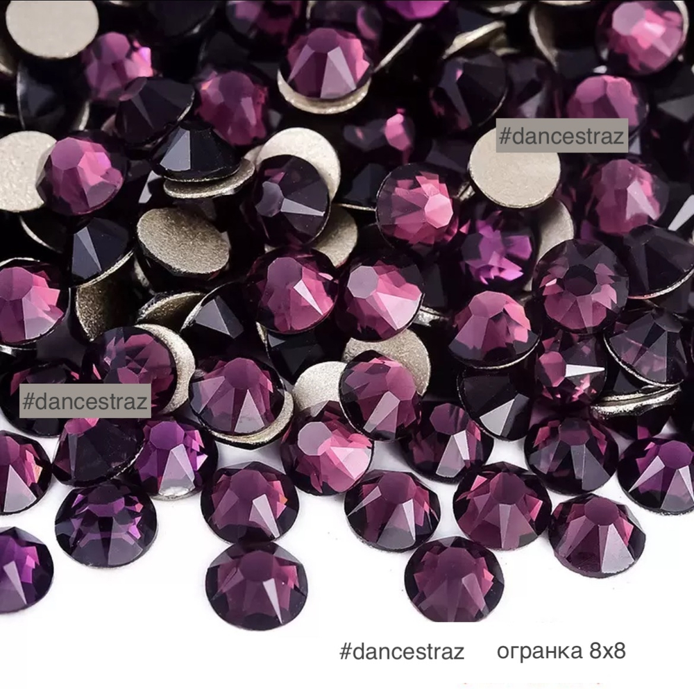 Стразы клеевые, Dark Amethyst 8*8, P05, SS16, 1440, (F2)