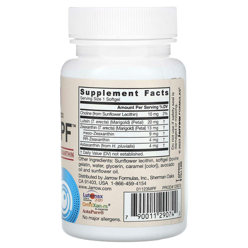 Jarrow Formulas, MaculaPF, защита от синего света, 30 мягких желатиновых капсул