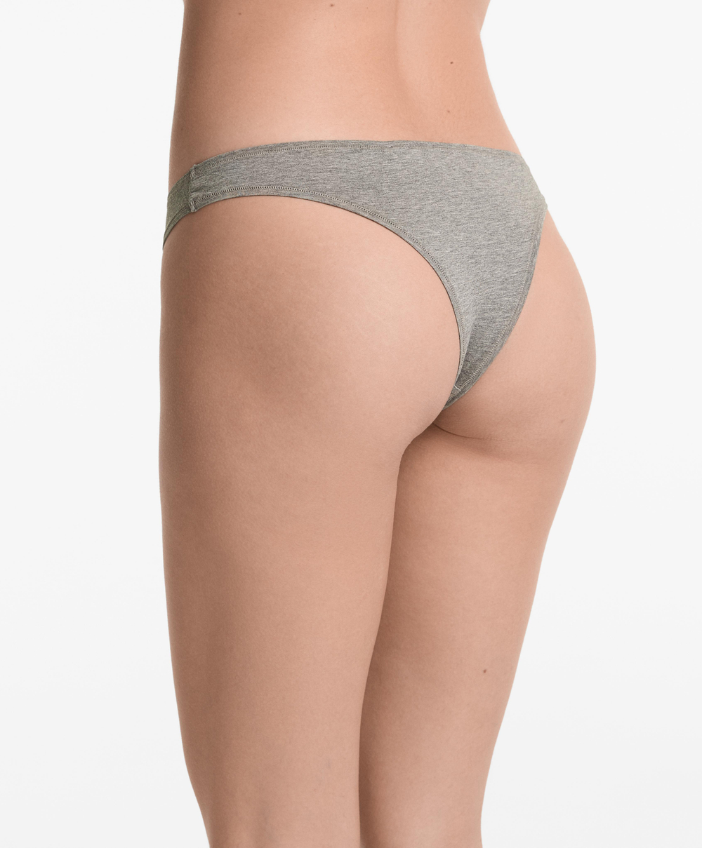 OYSHO Набор из 5 пар трусов-бразильяно из хлопковой смеси, черный