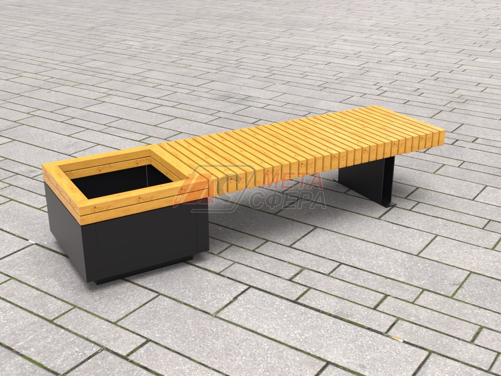 Лавка Rail Road 03 с вазоном