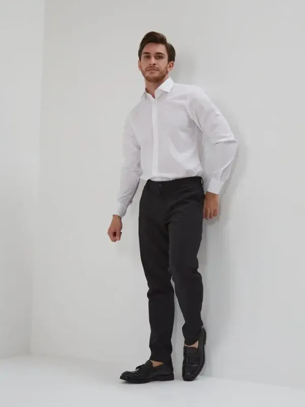 Рубашка приталенная SLIM FIT с длинным рукавом, белая