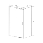 Душевой уголок Dice VSR-4D8012CL, 1200*800, хром, стекло прозрачное