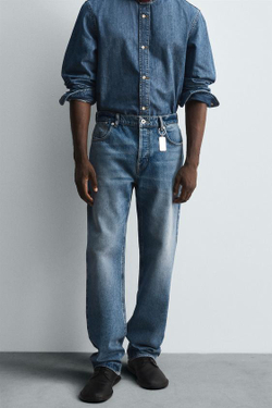 ZARA ДЖИНСЫ RELAXED FIT LIMITED EDITION, ВЫЦВЕТШИЙ СИНИЙ